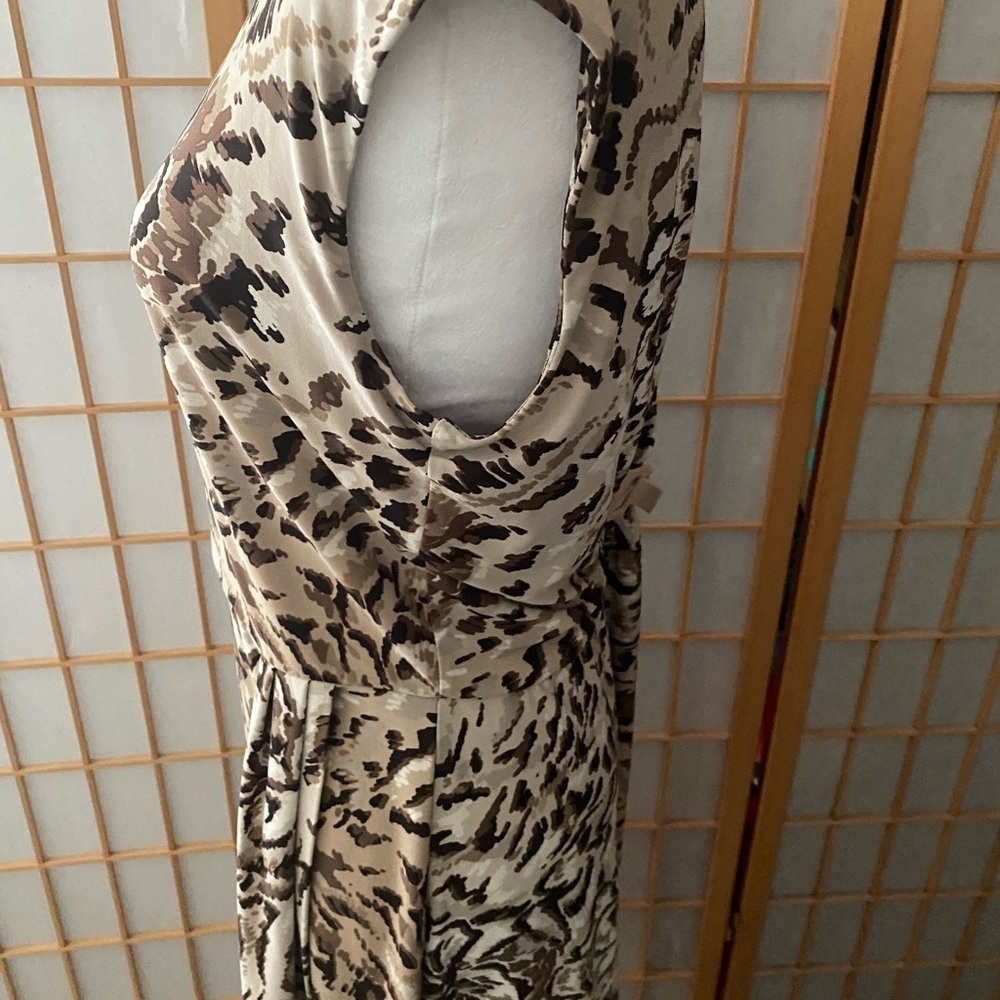 Dana Buchman Womens Dress Size Med Sleeveless Tank Animal Print Stretch Brown - Picture 4 of 7